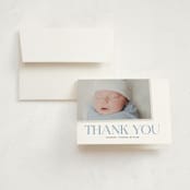 "Pictured Here" - Birth Announcement Thank You Cards in Skyfall by Christie Garcia - Front