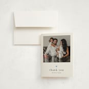 "LOVEABLE" - Birth Announcement Thank You Cards in Bluebird by Melanie Kosuge - Front
