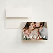 "The simplest" - Birth Announcement Thank You Cards in Salt by Lea Delaveris - Front