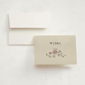 "Woodland wonder" - Birth Announcement Thank You Cards in Lichen by Bonnie Davis - Front