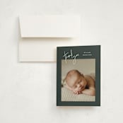 "headline" - Birth Announcement Thank You Cards in Hunter by JoAnn Jinks - Front