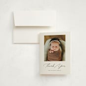 "Simply Lovely" - Birth Announcement Thank You Cards in Pearl by Pixel and Hank - Front