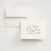 "Georgette" - Birth Announcement Thank You Cards in Cotton by Megan Davis - Front