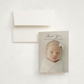 "Enchanted Love" - Birth Announcement Thank You Cards in Noir by Ashlee Townsend - Front