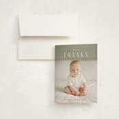 "in name only" - Birth Announcement Thank You Cards in Whipped Cream by Jennifer Wick - Front