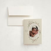 "Wildflower" - Birth Announcement Thank You Cards in Eggshell by Itsy Belle Studio - Front