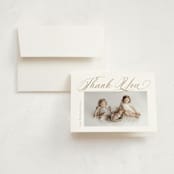 "Inspired Introduction" - Birth Announcement Thank You Cards in Wheat by Carolyn MacLaren - Front