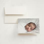 "Exemplary" - Birth Announcement Thank You Cards in Cotton by Olivia Raufman - Front