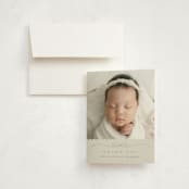 "Scallops" - Birth Announcement Thank You Cards in Periwinkle by Laura Hankins - Front