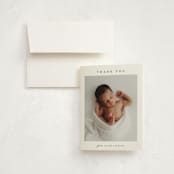 "Frame of Happiness" - Birth Announcement Thank You Cards in Sugar by Chris Griffith - Front