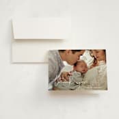 "Delicate" - Birth Announcement Thank You Cards in Powder by Sara Hicks Malone - Front