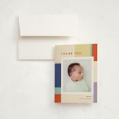 "Punchy" - Birth Announcement Thank You Cards in Party by Pixel and Hank - Front