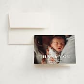 "the edit" - Birth Announcement Thank You Cards in Simply White by Sara Hicks Malone - Front