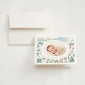 "A Wonderful World" - Birth Announcement Thank You Cards in Blue Jay by Grae - Front