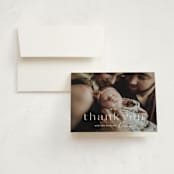 "Classically Stated" - Birth Announcement Thank You Cards in Sugar by Sara Hicks Malone - Front
