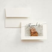 "Signature Name" - Birth Announcement Thank You Cards in Coal by Meggy Masters - Front