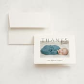 "Lift" - Birth Announcement Thank You Cards in Ash by Lehan Veenker - Front