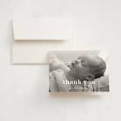 "Introduction" - Birth Announcement Thank You Cards in Cloud by Sara Hicks Malone - Front