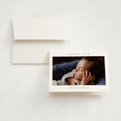 "Simple name" - Birth Announcement Thank You Cards in Cobalt by Stacey Meacham - Front