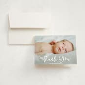 "Cuddle" - Birth Announcement Thank You Cards in Cloud by Susan Asbill - Front