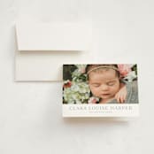 "Canvas" - Birth Announcement Thank You Cards in Moon by Megan Davis - Front