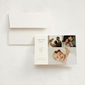 "Tiny Sprig" - Birth Announcement Thank You Cards in Sage by Sarah Brown - Front
