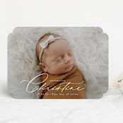 "Sweeping Name" - Birth Announcements in Cloud by Alethea and Ruth - Front