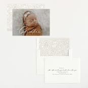 "Sweeping Name" - Birth Announcements in Cloud by Alethea and Ruth - Assembled