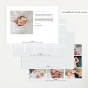 "Tiny Sophisticated" - Birth Announcements in Cotton by Carolyn MacLaren - Back of Card