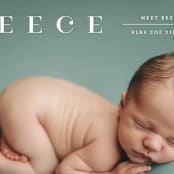 "Tiny Sophisticated" - Birth Announcements in Cotton by Carolyn MacLaren - Close-Up