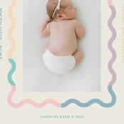 "Wavy Pastel Frame" - Birth Announcements in Cream by Baumbirdy - Detail