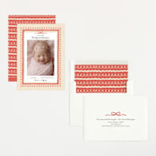 "Vintage Love Bow" - Birth Announcements in Latte by Kartika Paramita - Assembled