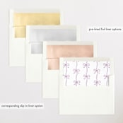 "Bow Frame" - Birth Announcements in Lavander by Cass Loh - Envelope Liner Options