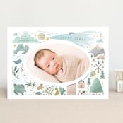 "A Wonderful World" - Birth Announcements in Blue Jay by Grae - Front