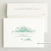 "A Wonderful World" - Birth Announcements in Blue Jay by Grae - FREE Recipient Addressing
