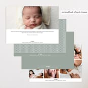 "Delicate" - Birth Announcements in Powder by Sara Hicks Malone - Back of Card