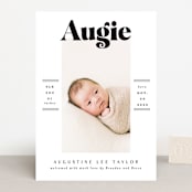 "Bold Name Frame" - Birth Announcements in Ash by Alethea and Ruth - Front