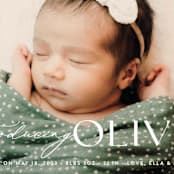 "Bold Introduction" - Birth Announcements in Natural by Ana Sharpe - Detail