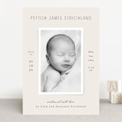 "Classical" - Birth Announcements in Cream by Hooray Creative - Front