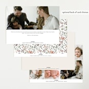 "Wildflower" - Birth Announcements in Eggshell by Itsy Belle Studio - Back of Card Options
