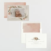 "Boho Bouquet" - Birth Announcements in Rose by Joanna Griffin - Assembled