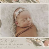 "Boho Bouquet" - Birth Announcements in Rose by Joanna Griffin - Detail