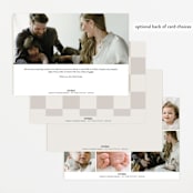 "Complete" - Birth Announcements in Linen by Kasia Labocki - Back of Card Options