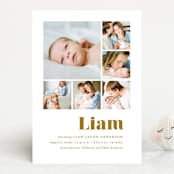 "Bold Arrival" - Birth Announcements in Golden by Ana Sharpe - Front