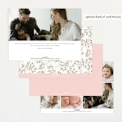 "Sweet Floral Vine" - Birth Announcements in Blush by Susan Moyal - Back of Card Options