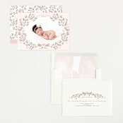 "Sweet Floral Vine" - Birth Announcements in Blush by Susan Moyal - Assembled