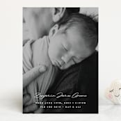 "Handwriting" - Birth Announcements in Snow by Bethan - Front