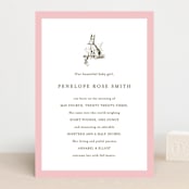 "Classic Bunny" - Birth Announcements in Blush by Megan Davis - Front