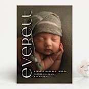 "Modern Name" - Birth Announcements in Linen by Erica Krystek - Front