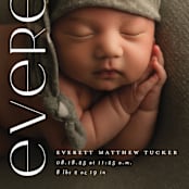 "Modern Name" - Birth Announcements in Linen by Erica Krystek - Detail